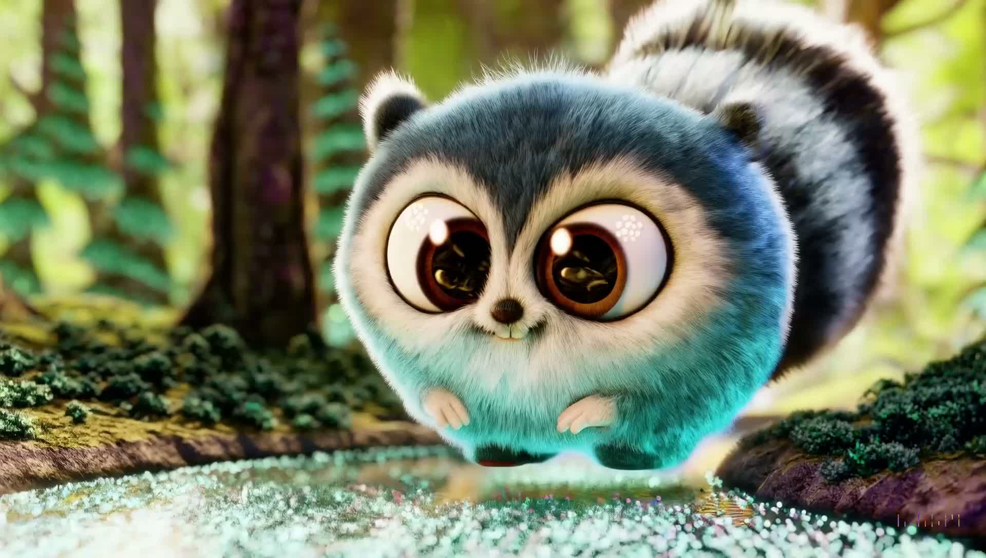 魔法森林中的毛绒小生物
